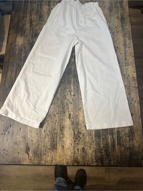 Elle Grey White Wide Leg Pants - Size S